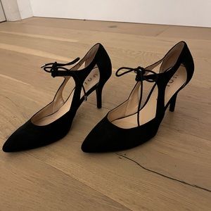 Black suede Mary Jane  heels